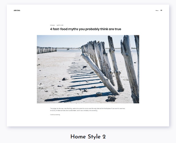 Arkona WordPress Theme - Home Style 2
